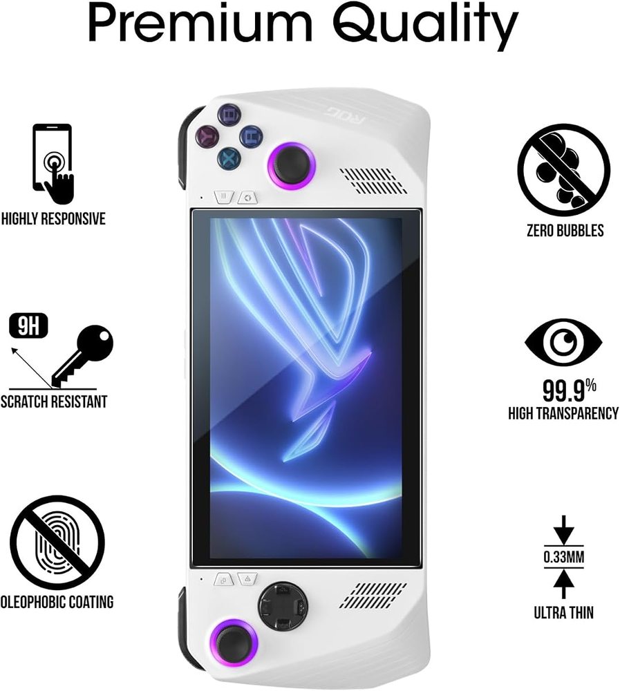 clear tempered glass screen protector for ASUS ROG Ally by amFilm