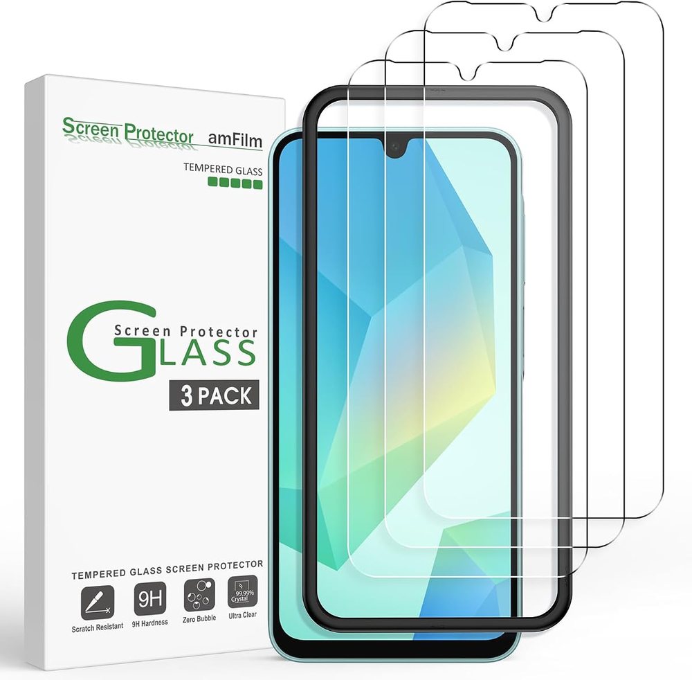 clear tempered glass screen protector for Galaxy A16 by amFilm