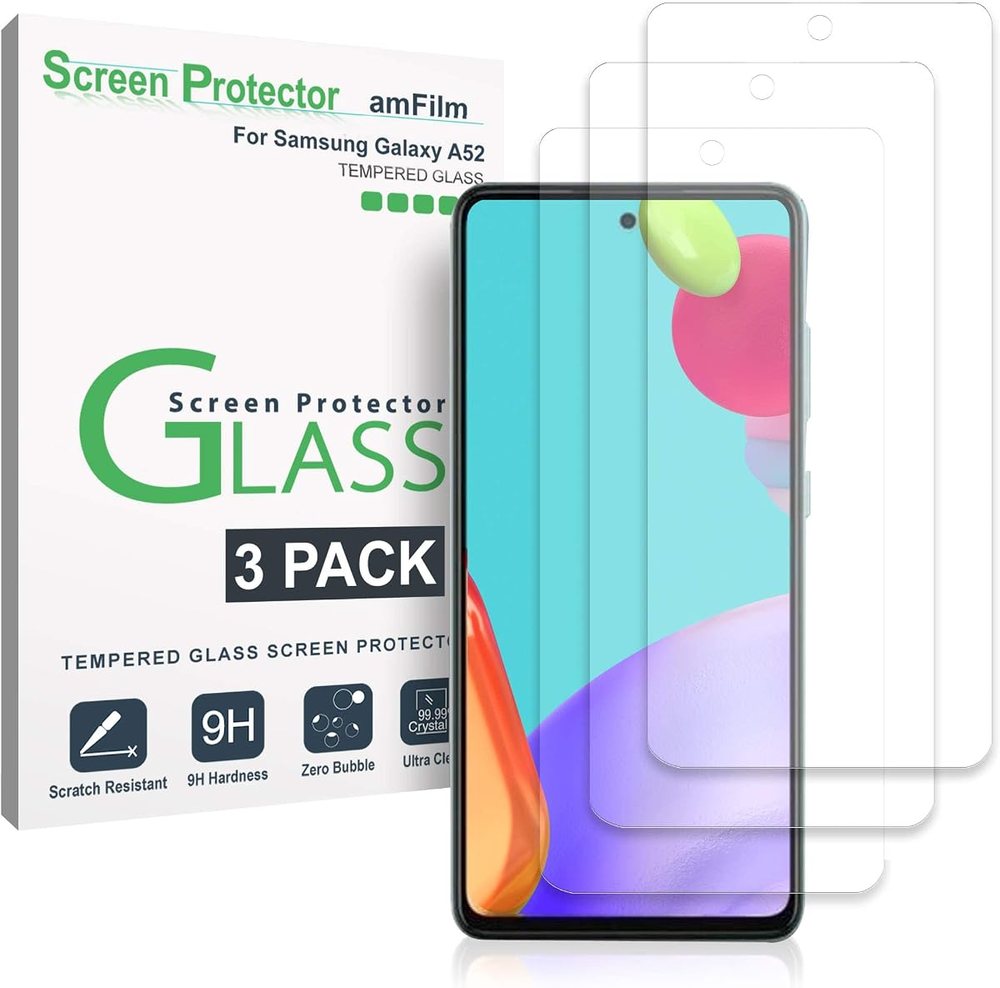 clear tempered glass screen protector for Galaxy A53 by amFilm
