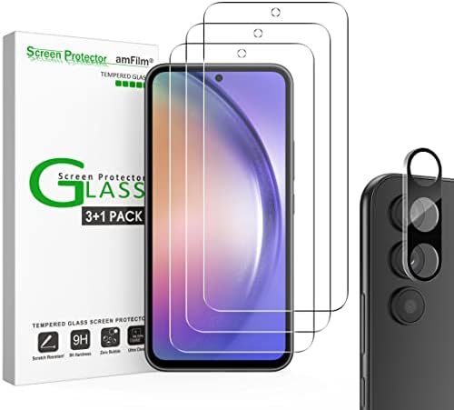 clear tempered glass screen protector for Galaxy A54 by amFilm
