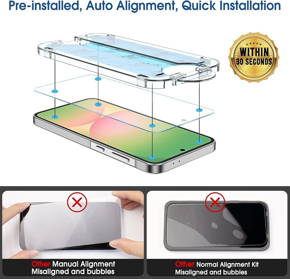 clear tempered glass screen protector for Galaxy A56 by amFilm