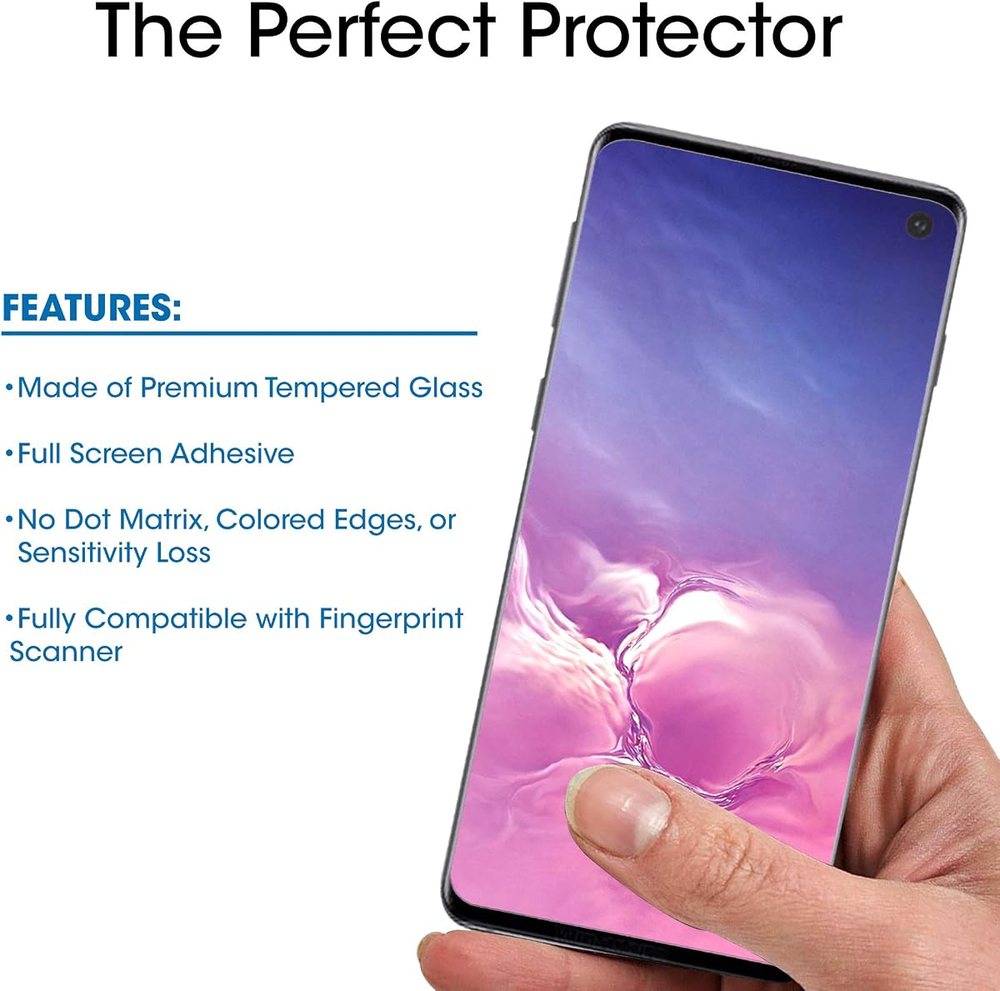 clear tempered glass screen protector for Galaxy S10 by amFilm