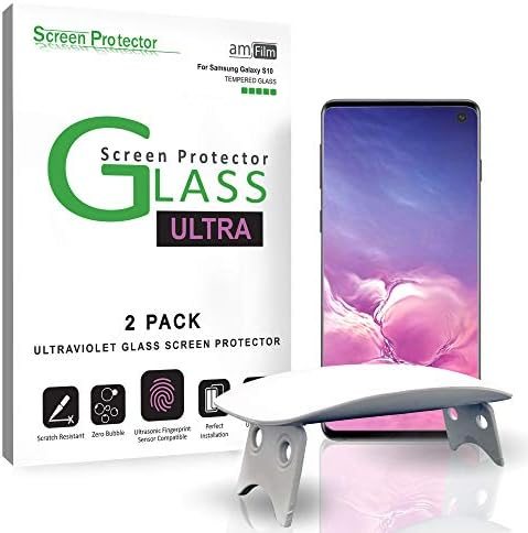 clear tempered glass screen protector for Galaxy S10 by amFilm