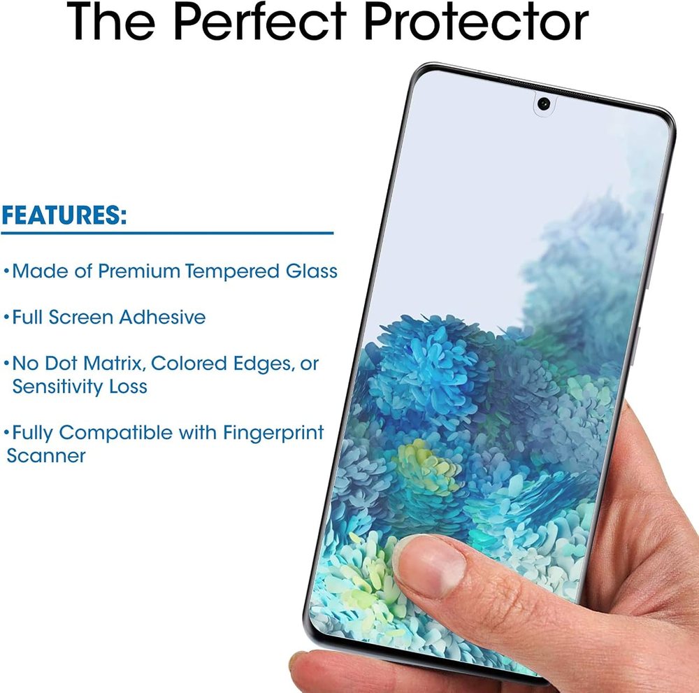 clear tempered glass screen protector for Galaxy S20 by amFilm