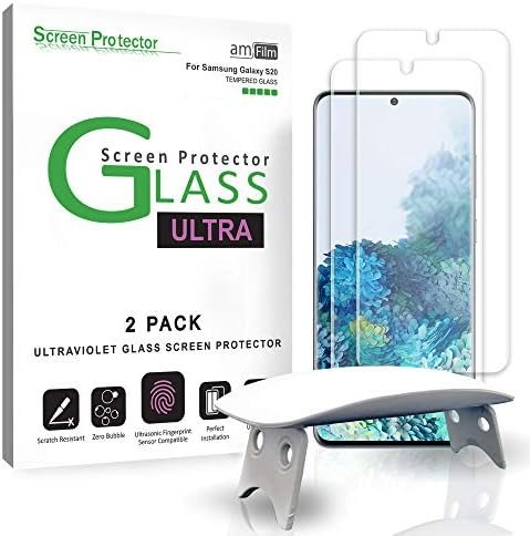 clear tempered glass screen protector for Galaxy S20 by amFilm