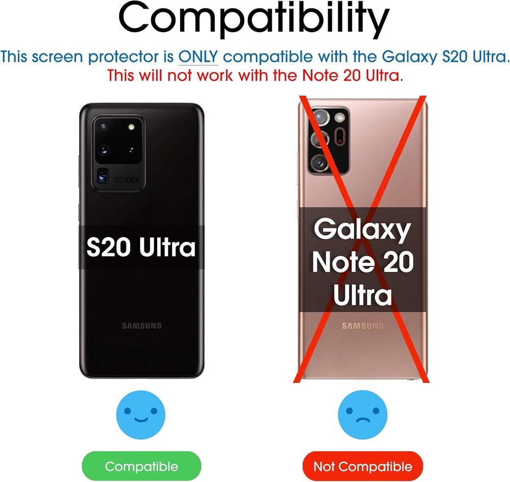clear tempered glass screen protector for Galaxy S20 Ultra by amFilm