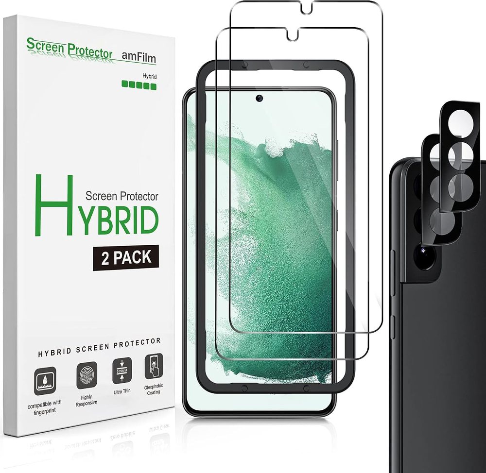 clear tempered glass screen protector for Galaxy S22 by amFilm