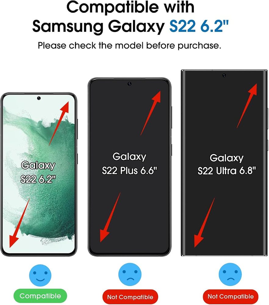 clear tempered glass screen protector for Galaxy S22 by amFilm