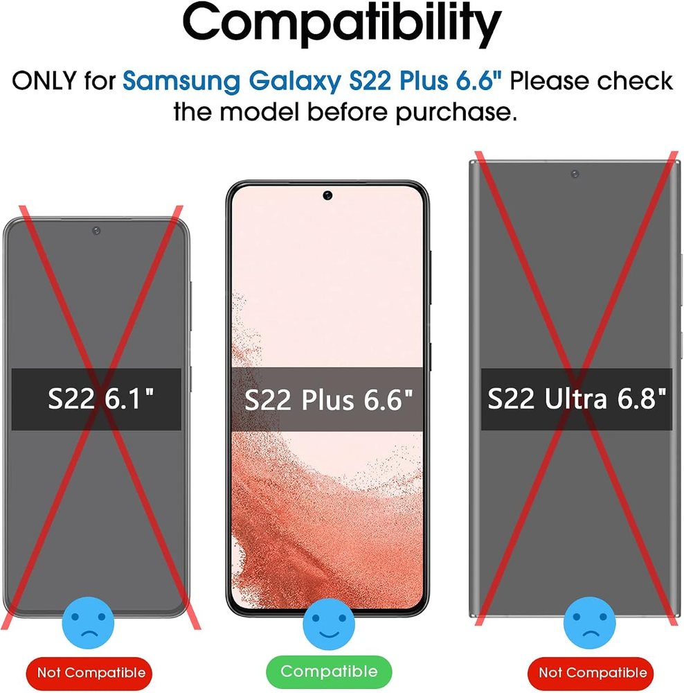 privacy tempered glass screen protector for Galaxy S22 Plus by amFilm