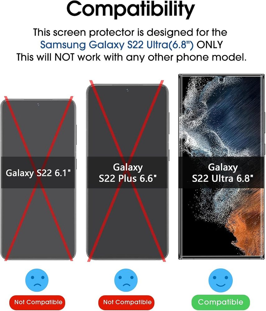 clear tempered glass screen protector for Galaxy S22 Ultra by amFilm