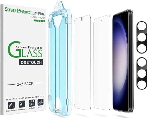 clear tempered glass screen protector for Galaxy S23 by amFilm