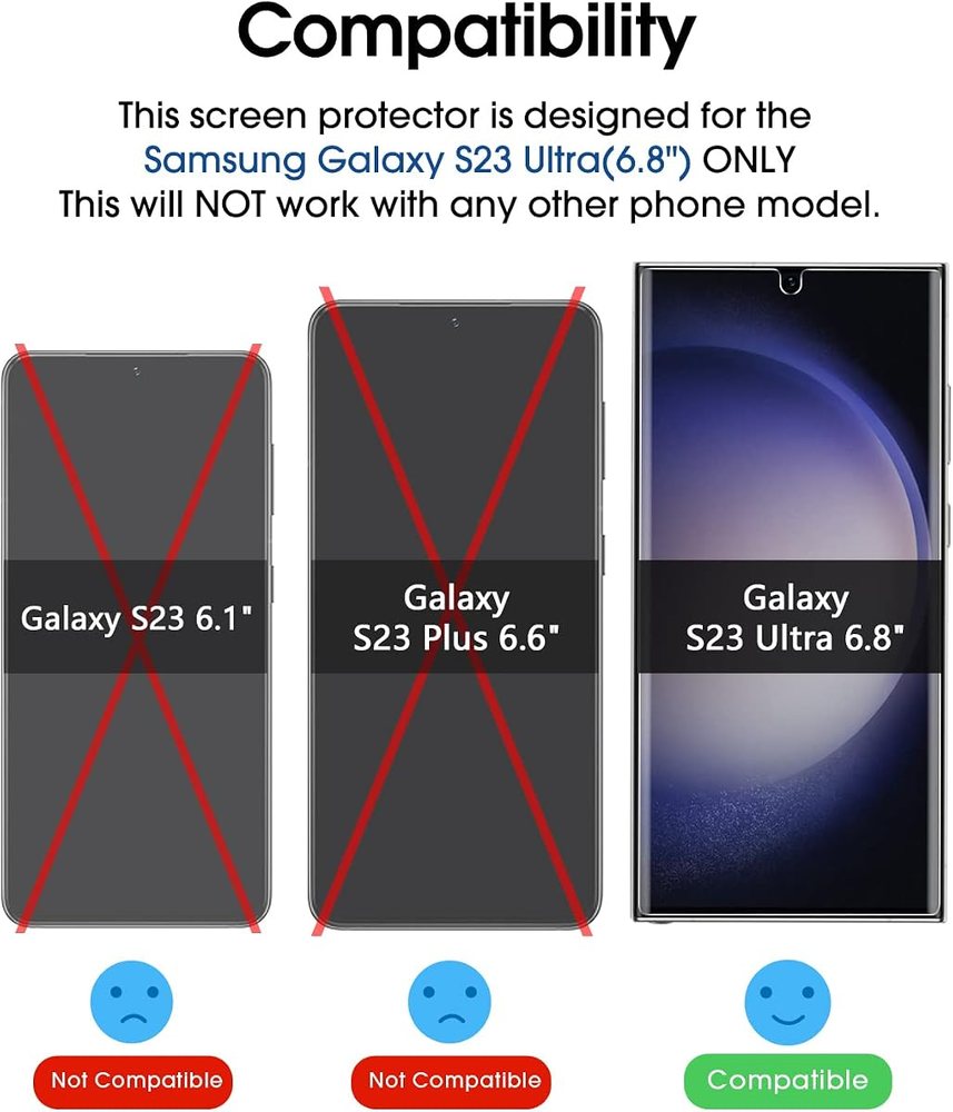 clear tempered glass screen protector for Galaxy S23 Ultra by amFilm