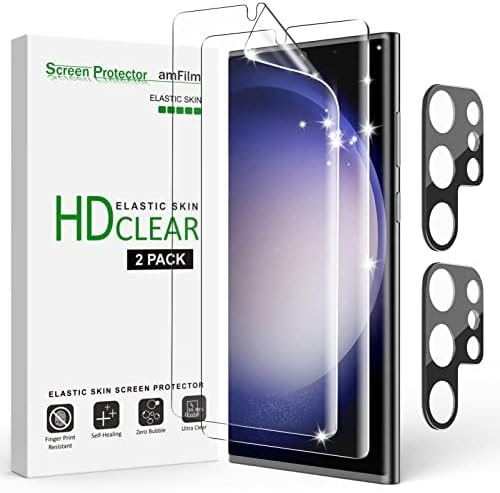 clear tempered glass screen protector for Galaxy S23 Ultra by amFilm