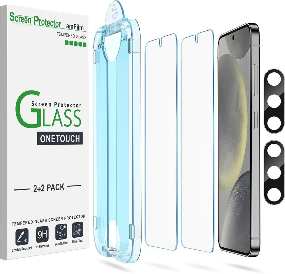 clear tempered glass screen protector for Galaxy S24 by amFilm