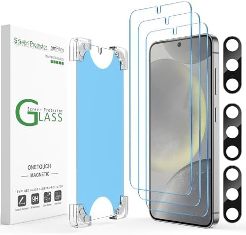 clear tempered glass screen protector for Galaxy S24 by amFilm