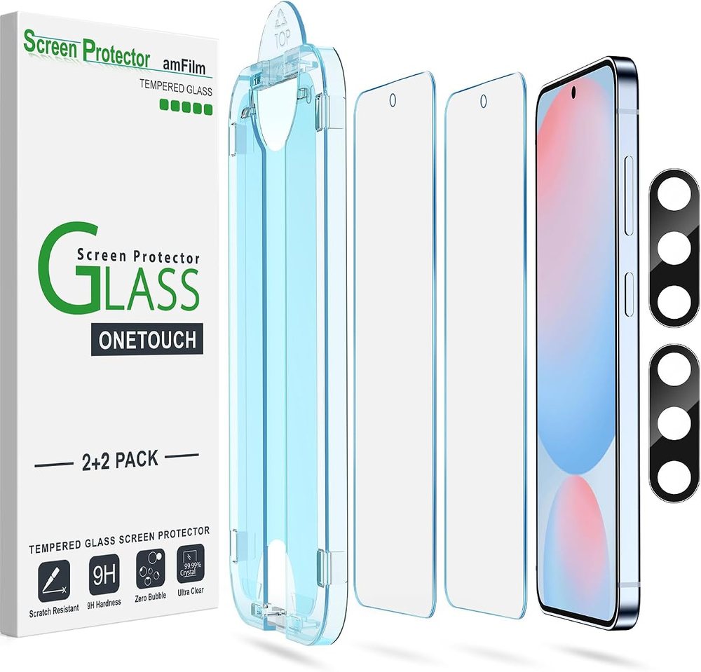 clear tempered glass screen protector for Galaxy S24 FE by amFilm