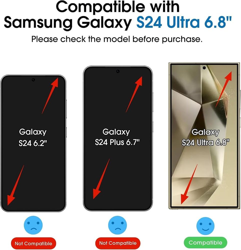 clear tempered glass screen protector for Galaxy S24 Ultra by amFilm