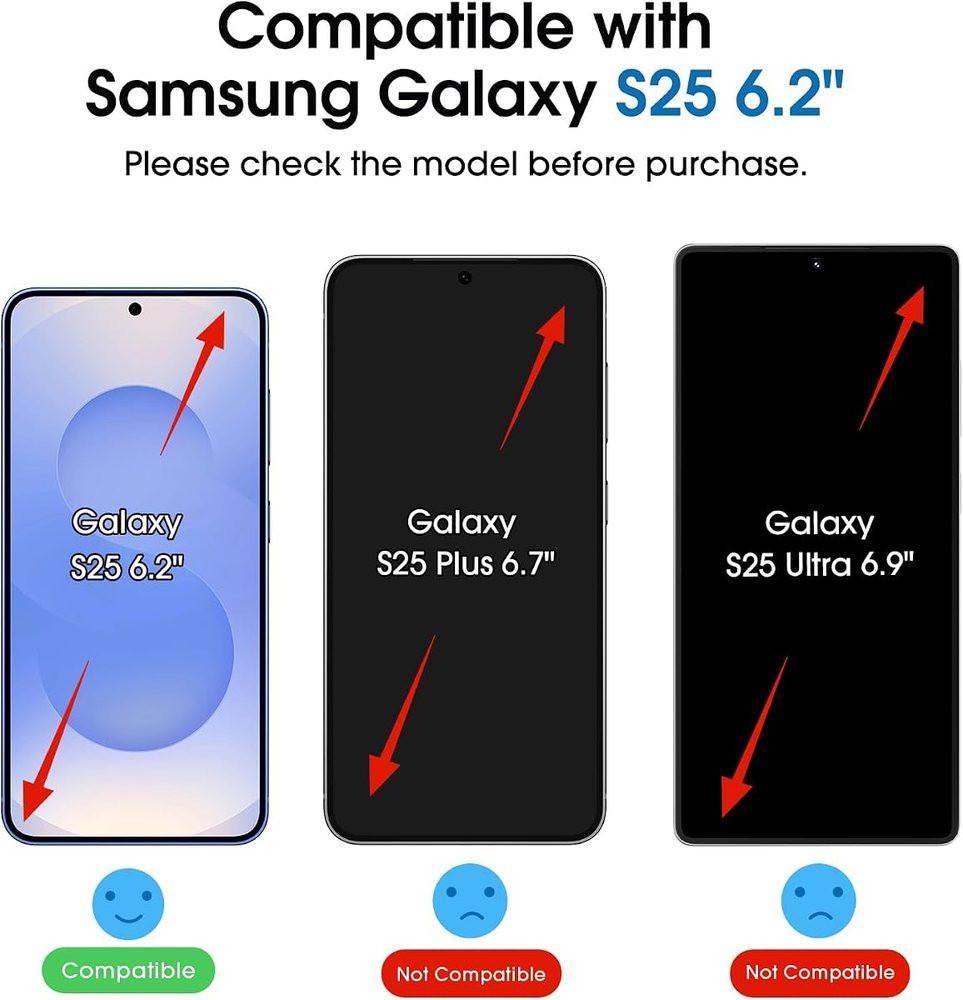 clear tempered glass screen protector for Galaxy S25 by amFilm