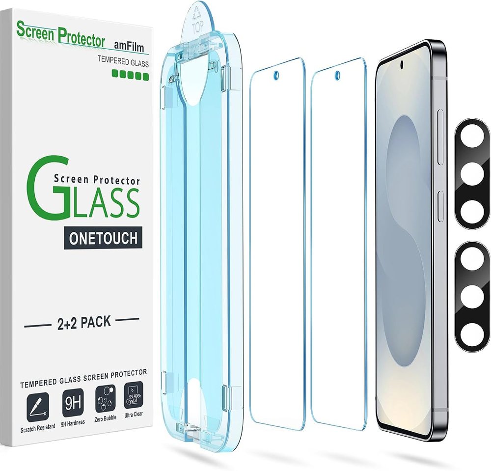 clear tempered glass screen protector for Galaxy S25+ by amFilm