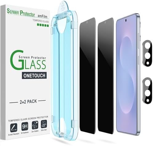 privacy tempered glass screen protector for Galaxy S25 by amFilm