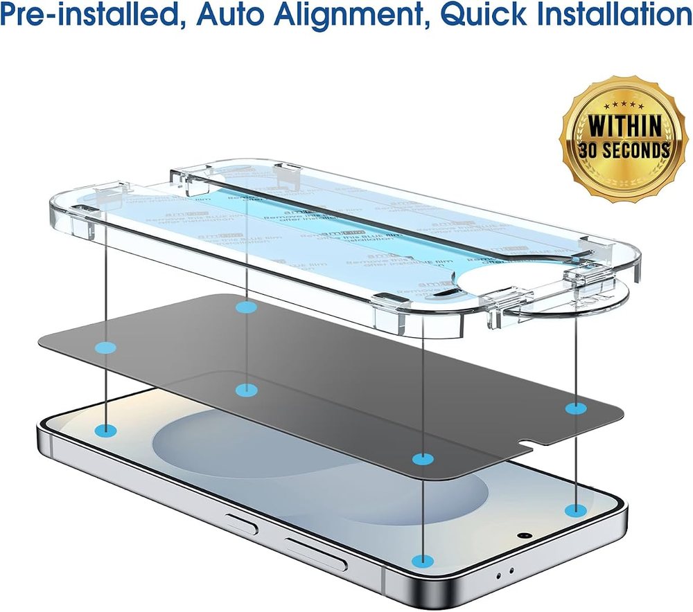 privacy tempered glass screen protector for Galaxy S25+ by amFilm