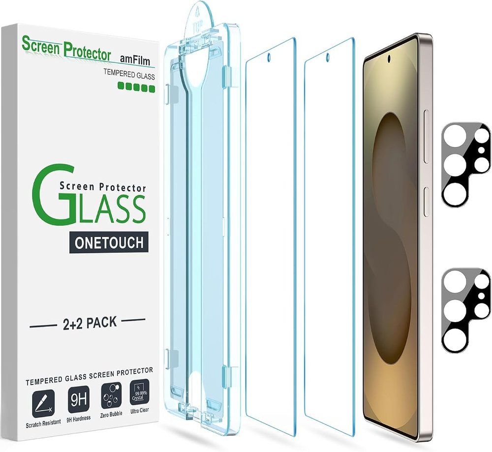 clear tempered glass screen protector for Galaxy S25 Ultra by amFilm
