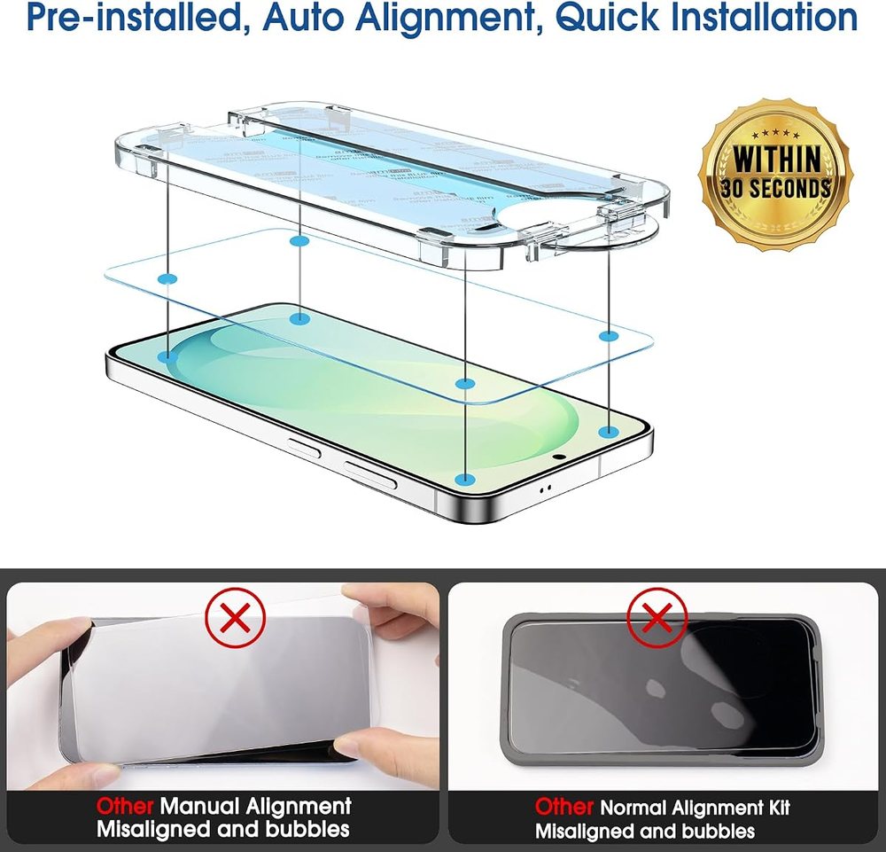 clear tempered glass screen protector for Galaxy S26 FE by amFilm