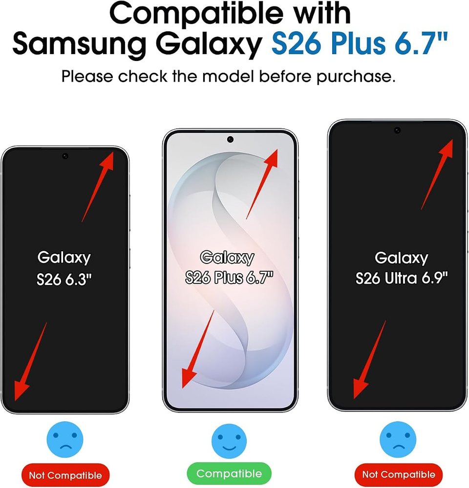 privacy tempered glass screen protector for Galaxy S26+ by amFilm