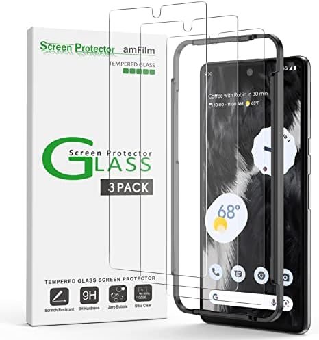 clear tempered glass screen protector for Google Pixel 7 by amFilm