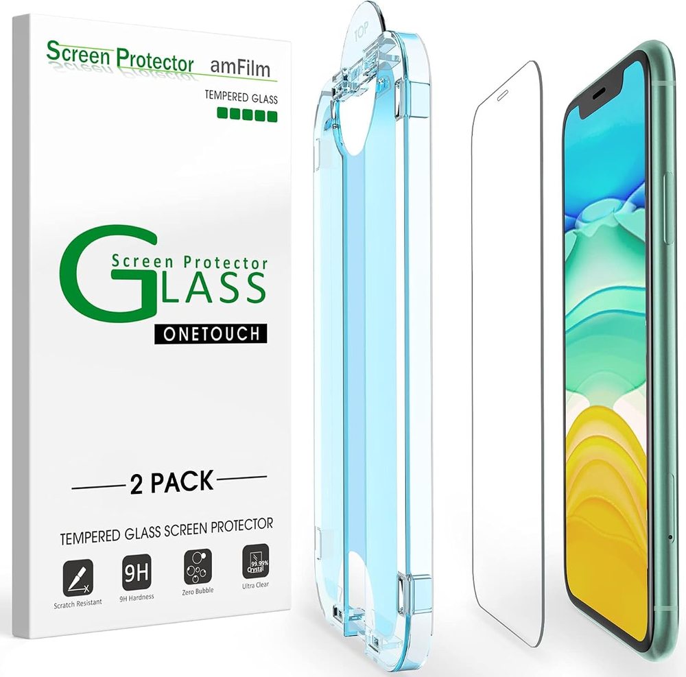 clear tempered glass screen protector for iPhone 11 by amFilm