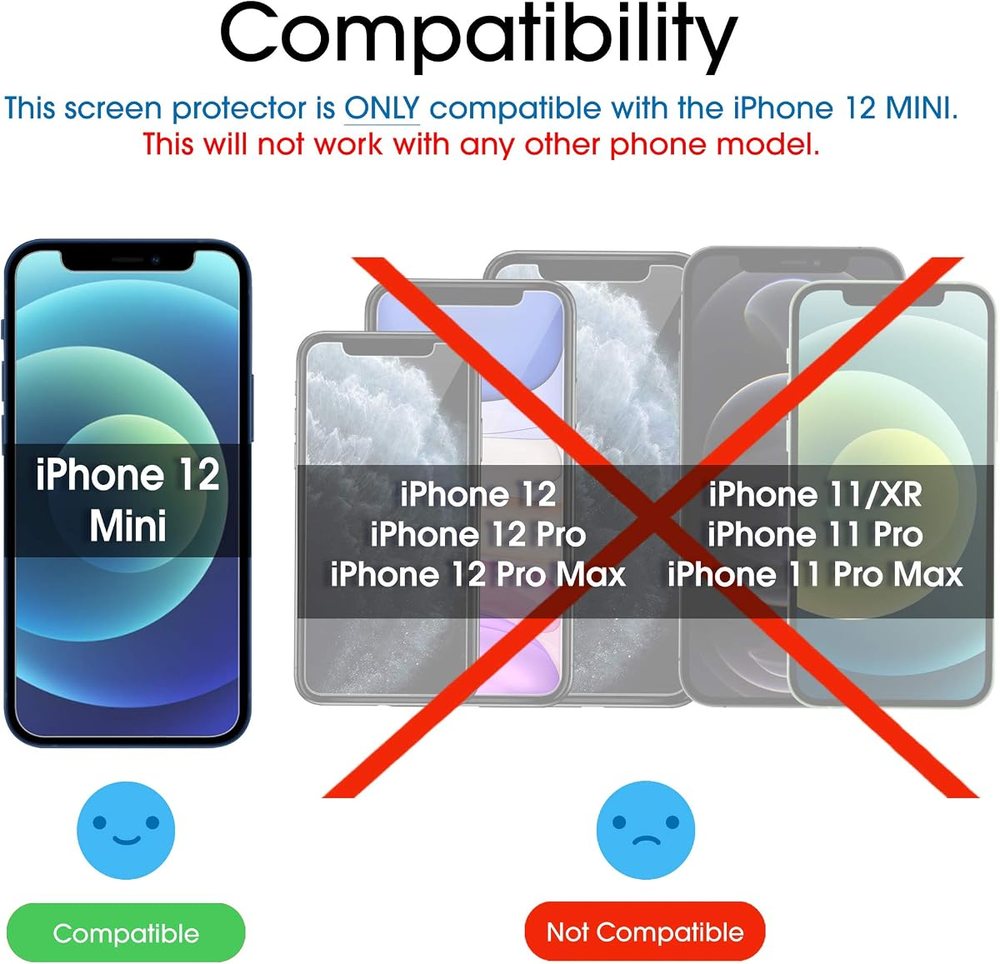clear tempered glass screen protector for iPhone 12 Mini by amFilm