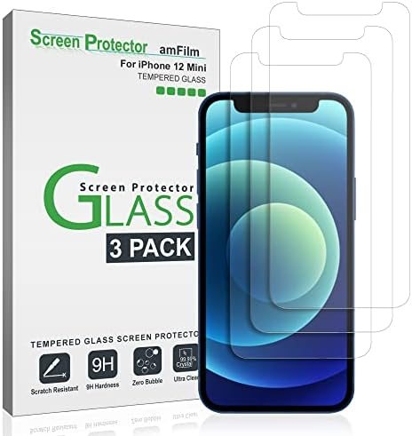 clear tempered glass screen protector for iPhone 12 Mini by amFilm