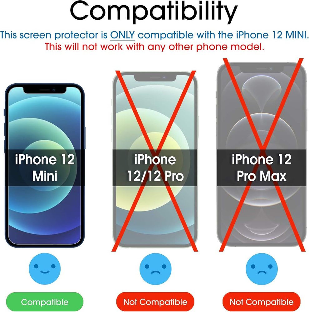 clear tempered glass screen protector for iPhone 12 Mini by amFilm
