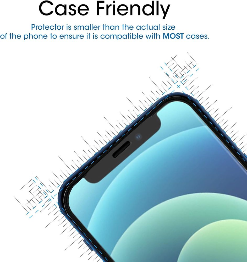 clear tempered glass screen protector for iPhone 12 Mini by amFilm