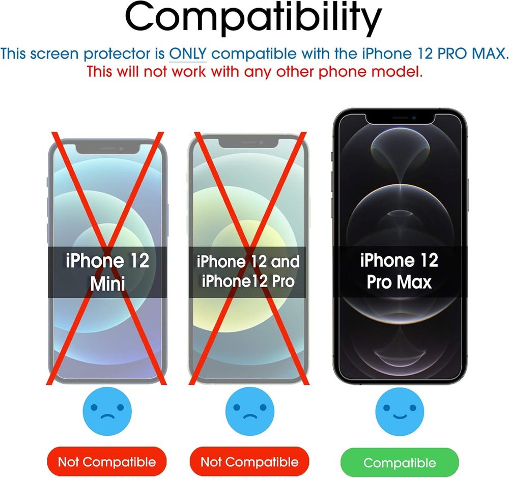 clear tempered glass screen protector for iPhone 12 Pro Max by amFilm