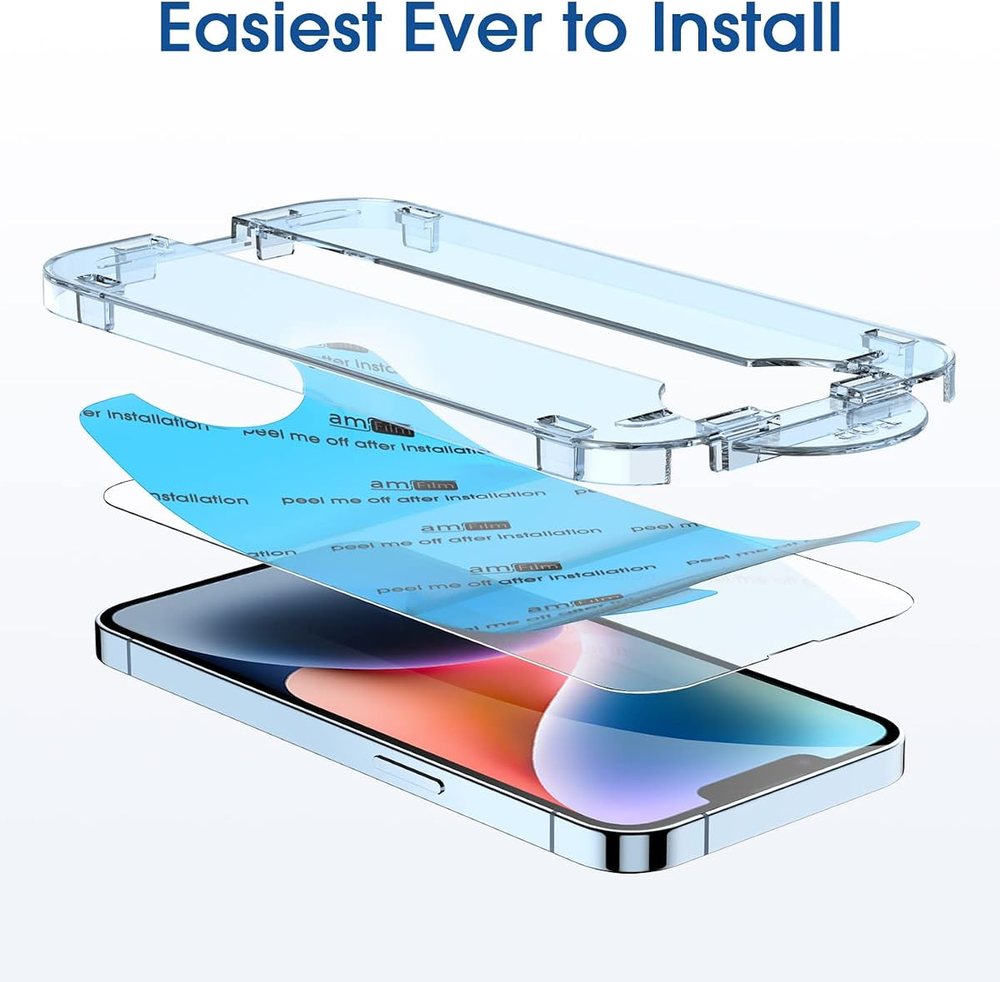 clear tempered glass screen protector for iPhone 13/13 Pro by amFilm