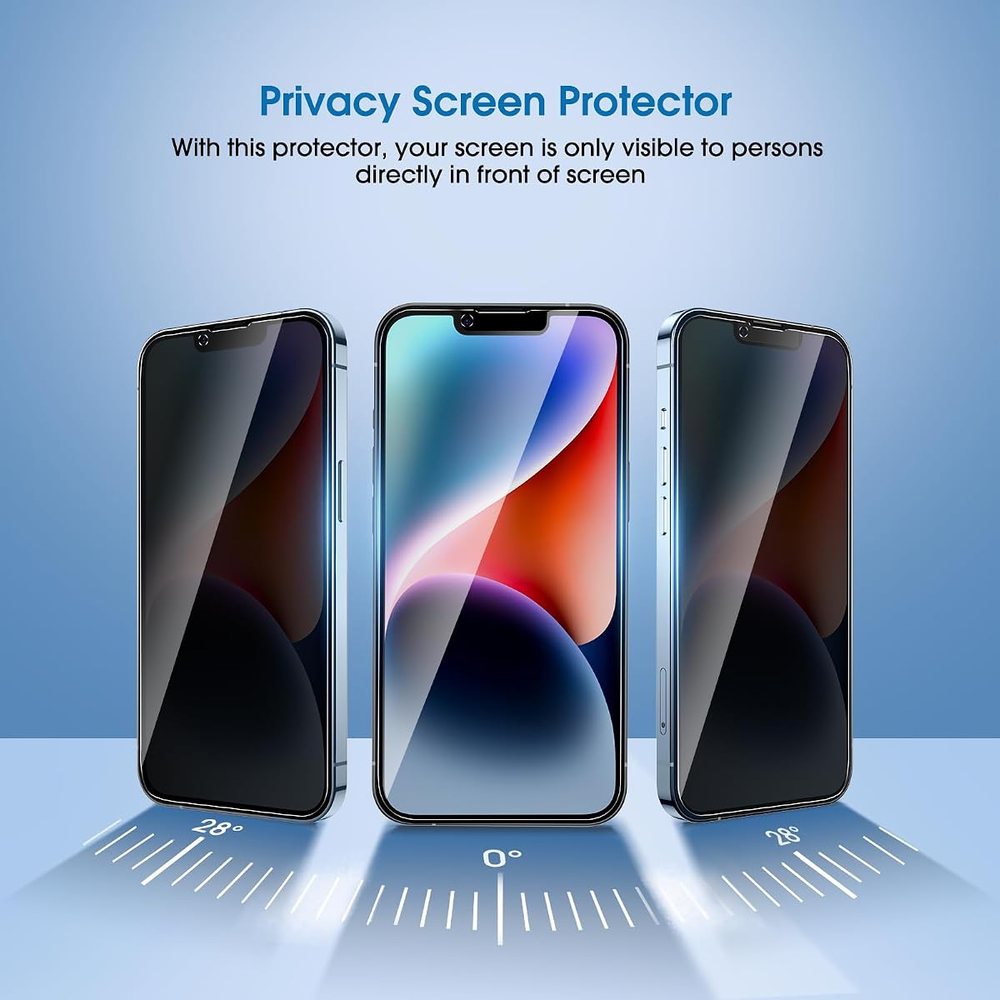 privacy tempered glass screen protector for iPhone 13/13 Pro by amFilm