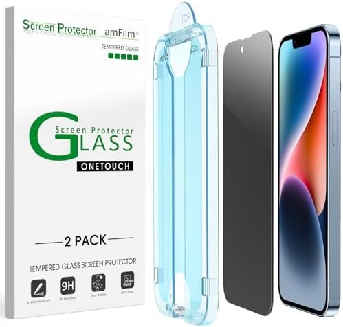 privacy tempered glass screen protector for iPhone 13/13 Pro by amFilm