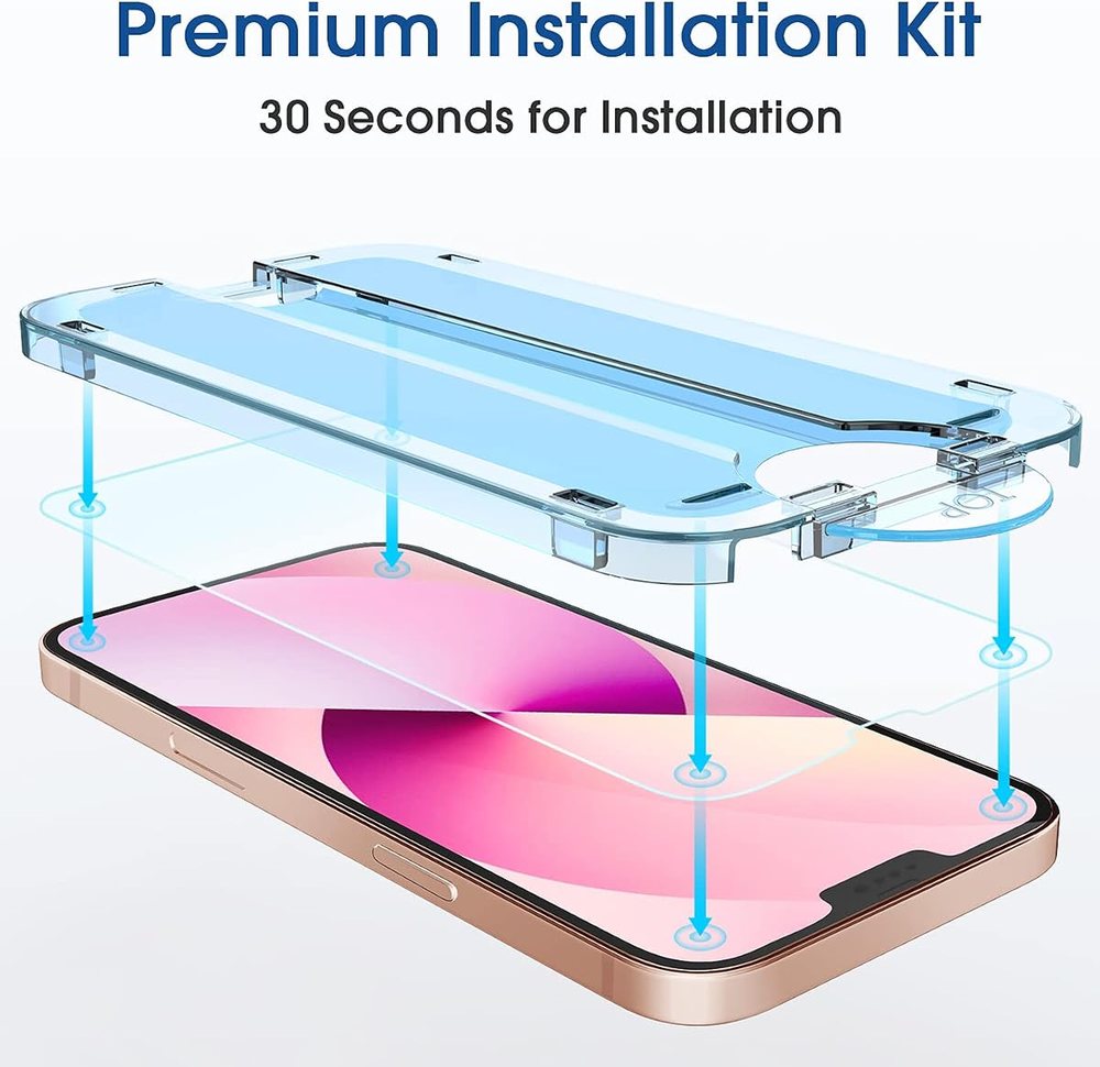clear tempered glass screen protector for iPhone 13 Mini by amFilm