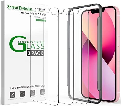 clear tempered glass screen protector for iPhone 13 Mini by amFilm