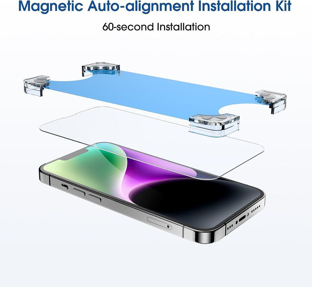 clear tempered glass screen protector for iPhone 13 Pro Max by amFilm