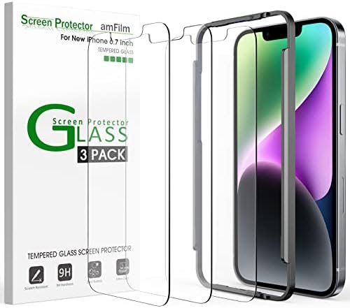 clear tempered glass screen protector for iPhone 13 Pro Max by amFilm
