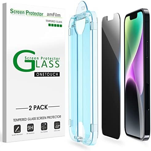 privacy tempered glass screen protector for iPhone 14 Plus/13 Pro by amFilm