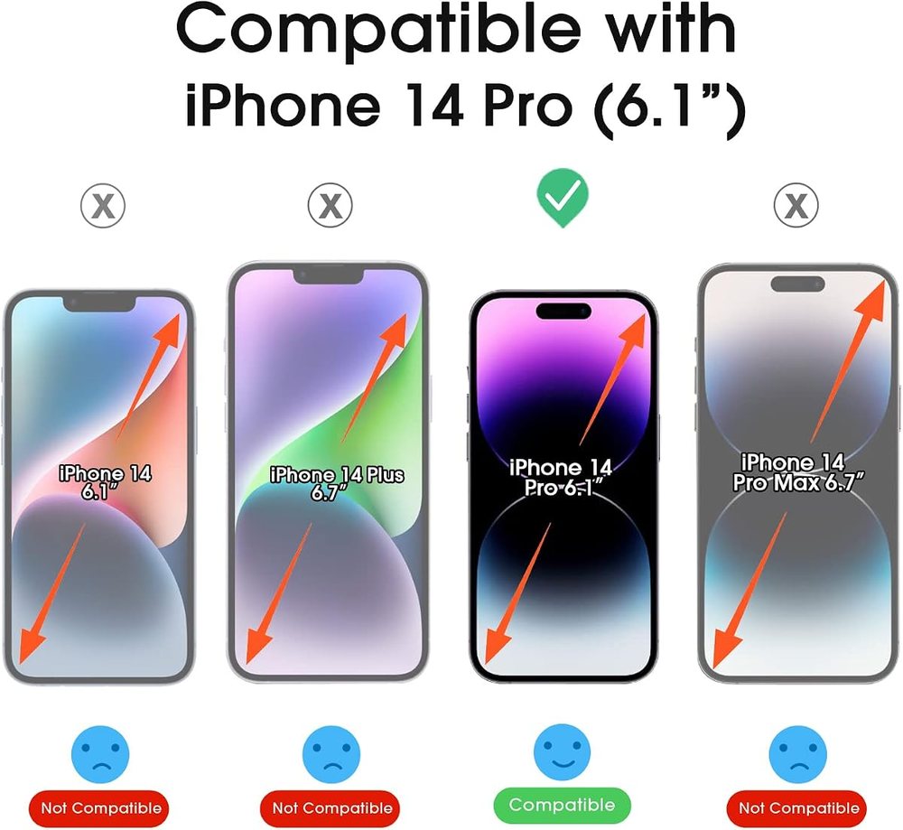 clear tempered glass screen protector for iPhone 14 Pro by amFilm