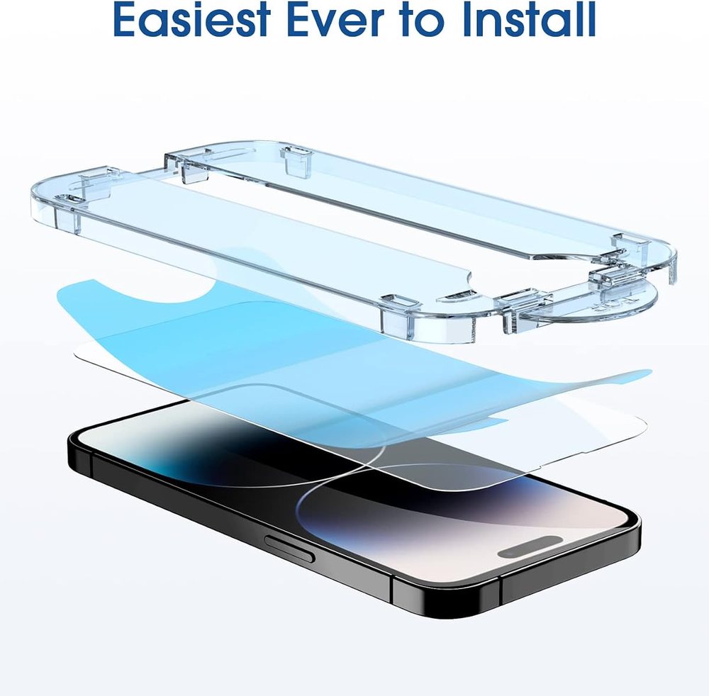 clear tempered glass screen protector for iPhone 14 Pro Max by amFilm