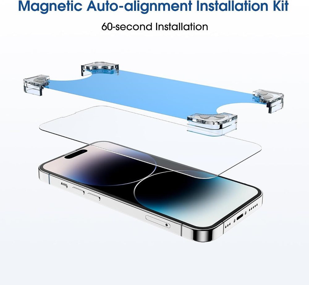 clear tempered glass screen protector for iPhone 14 Pro Max by amFilm