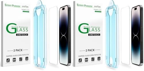 clear tempered glass screen protector for iPhone 14 Pro Max by amFilm