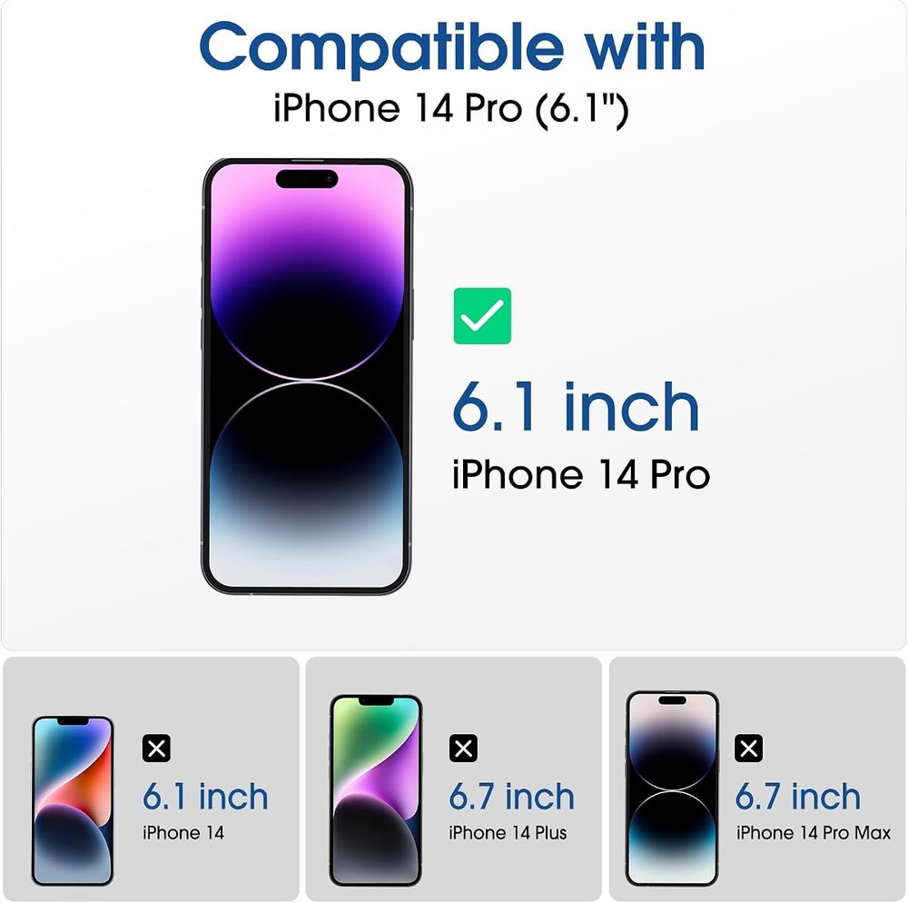 privacy tempered glass screen protector for iPhone 14 Pro by amFilm