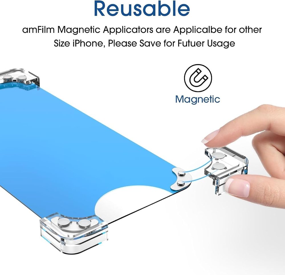 clear tempered glass screen protector for iPhone 15 by amFilm