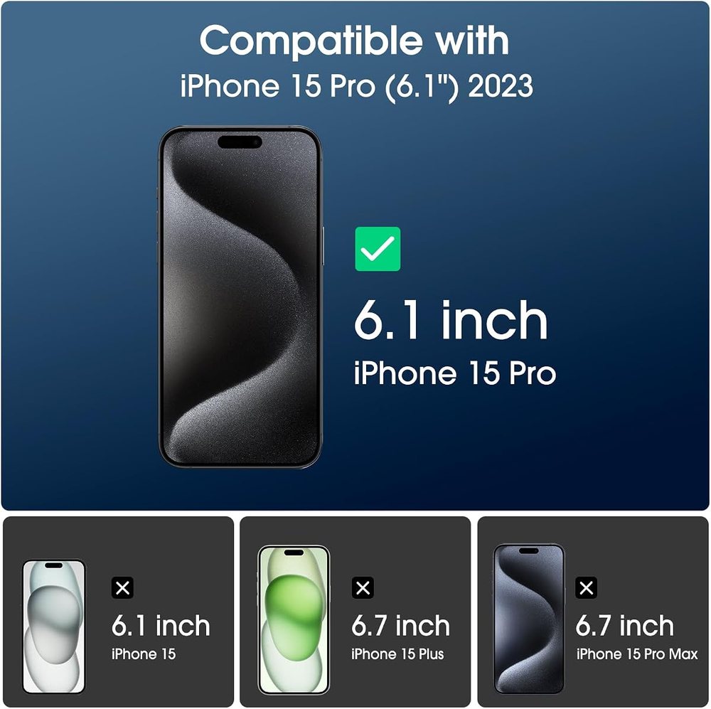 clear tempered glass screen protector for iPhone 15 Pro by amFilm
